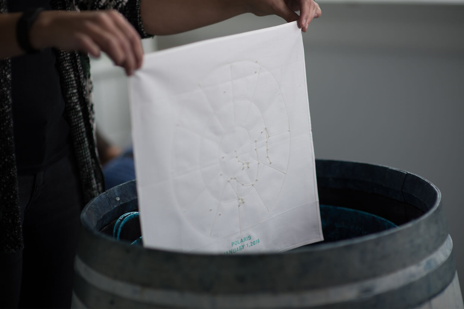 the cotton kerchiefs including beeswax print was then dyed using traditional indigo dye process
